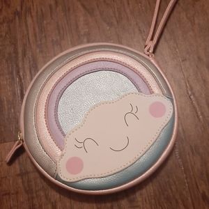 Luv Betsey Small Round Rainbow Wristlet.
